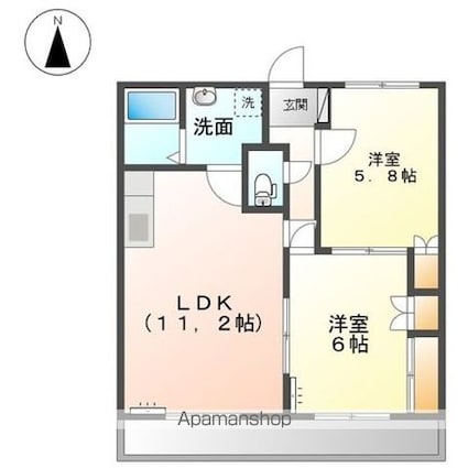 コンフォール[2LDK/49.5m2]の間取図