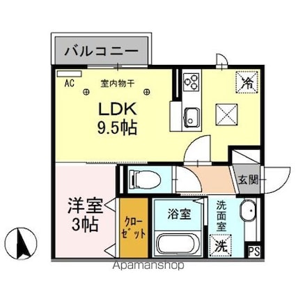 ベラ・ルーチェ[1LDK/32.61m2]の間取図