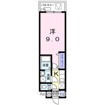 ヴェルヴェーヌ[1K/27.53m2]の間取図