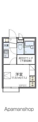 レオパレスコーガ[1K/19.87m2]の間取図