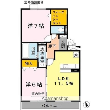 和歌山県和歌山市加納[2LDK/58.07m2]の間取図