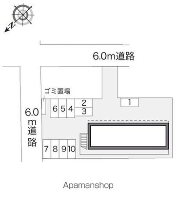 レオパレスえむてぃー[1K/23.18m2]の配置図