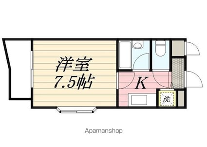 ラ・パルフェ・ド・フィネス[1K/21.75m2]の間取図