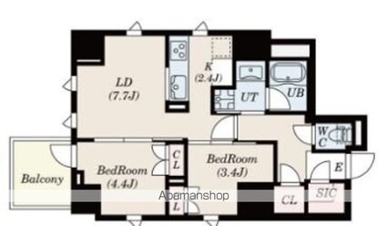 ＳーＲＥＳＩＤＥＮＣＥ日本橋馬喰町Ａｅｒｅ[2LDK/48.56m2]の間取図