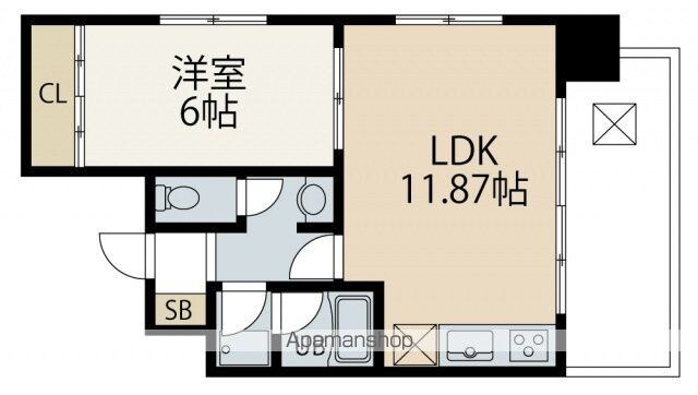 ＯＮＥＳ　ＣＡＳＴＬＥ[1LDK/39.98m2]の間取図