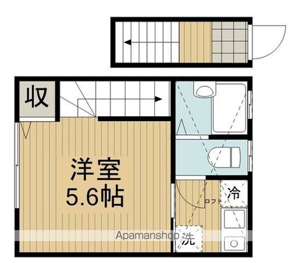 バーミープレイス阿佐ヶ谷Ⅱ[1K/19.89m2]の間取図