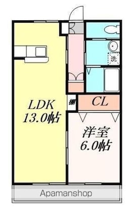 ＳＡＮＳ片西[1LDK/44.71m2]の間取図