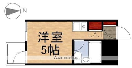 東京都立川市錦町１丁目[1R/16.23m2]の間取図