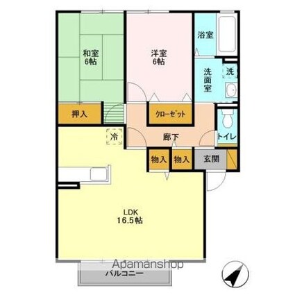 ローズガーデン・レジス　ＡＢＣＤ[2LDK/68.75m2]の間取図