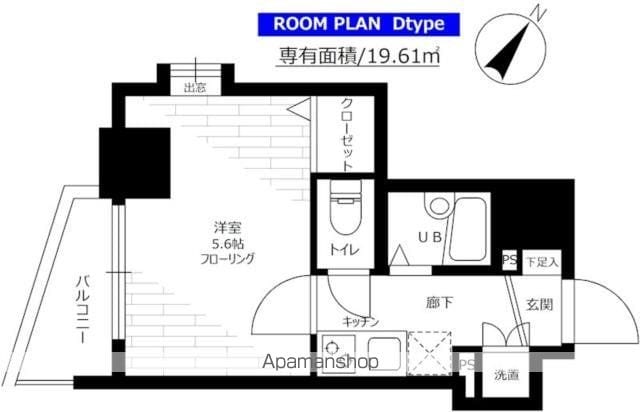 ステージファースト三軒茶屋[1K/19.61m2]の間取図