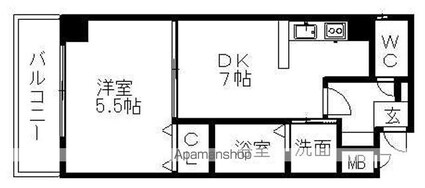 Ｓｏｕｔｈ　Ｖａｌｌｅｙ[1DK/32.55m2]の間取図