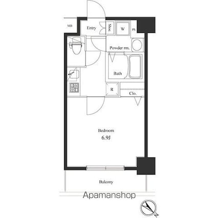 パレステュディオ神田ＥＡＳＴ[1K/23.25m2]の間取図