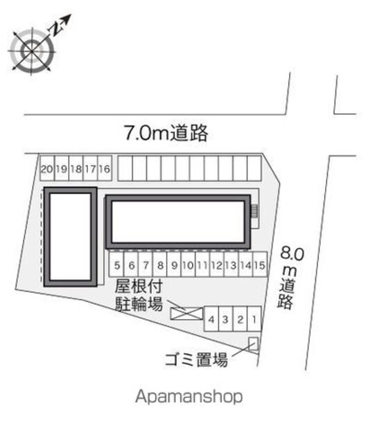 レオパレスコーポ弥生[1K/31.05m2]の配置図