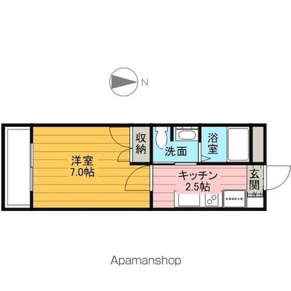 アルテールＡ棟[1K/24.71m2]の間取図