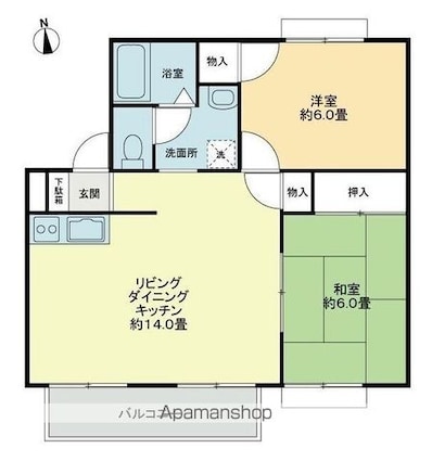 フォブール吉峰Ａ[2LDK/57.95m2]の間取図