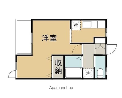 トムテ１号館[1R/28.56m2]の間取図