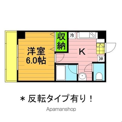 パークサイド明原[1K/22.68m2]の間取図