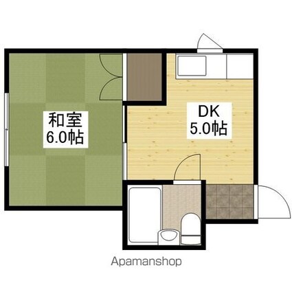 井上ビル[1DK/21.16m2]の間取図