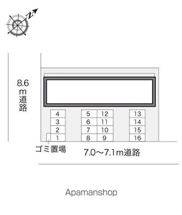 レオパレストウダイ[1K/26.08m2]の配置図