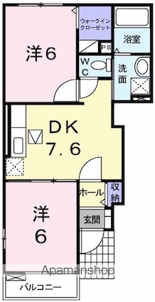 プリムローズＩＮＯ[2DK/42.98m2]の間取図