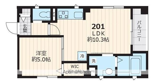 エクセルカーナ　祐天寺[1LDK/37.24m2]の間取図