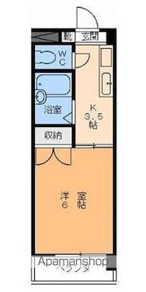 フレンド松山[1K/21.25m2]の間取図