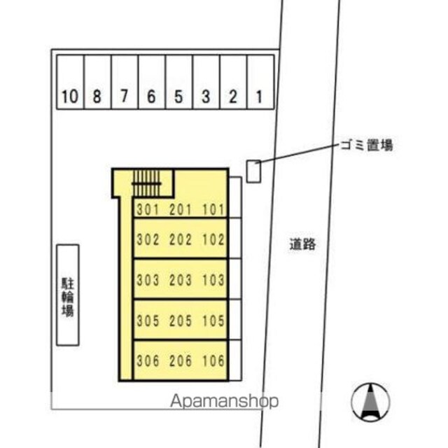 フォンティーヌ柏[1LDK/33.34m2]の配置図