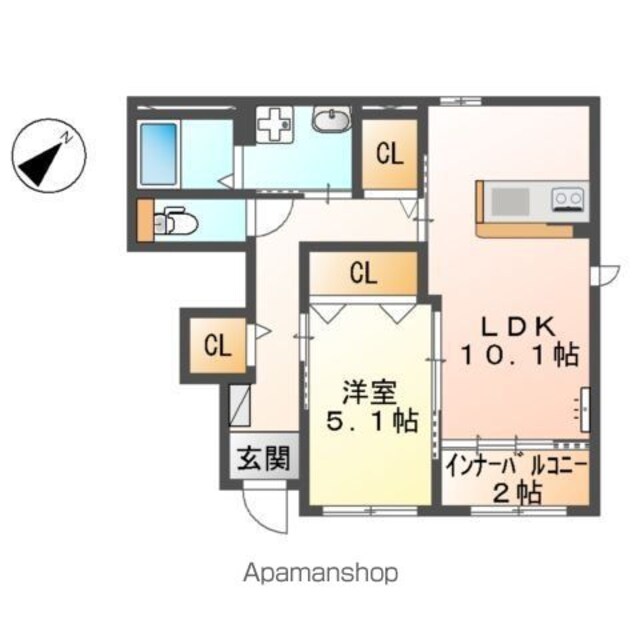 スターテラス長楽寺アネックス[1LDK/47.62m2]の間取図