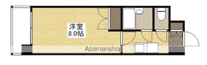 サテライト観音[1K/22.55m2]の間取図
