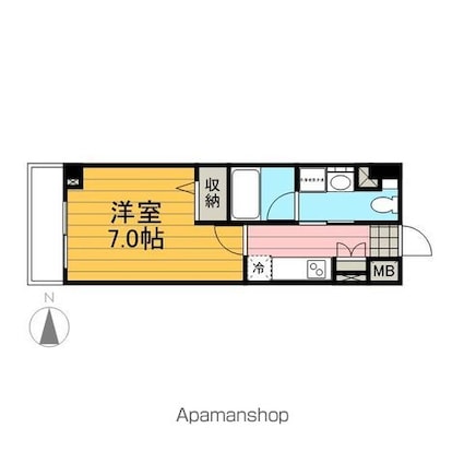 メインステージ森下[1K/23.7m2]の間取図