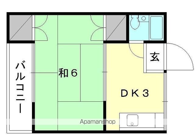 愛媛県松山市天山３丁目[1DK/20.75m2]の間取図