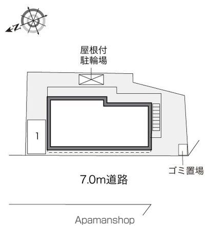 レオパレス一の宮[1K/19.87m2]の配置図