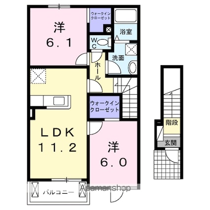 セリーヌ　Ｂ[2LDK/57.64m2]の間取図