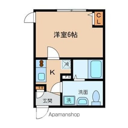 ブランカ・コート[1K/20.93m2]の間取図