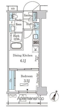 パークアクシス大塚サウスレジデンス[1DK/25.92m2]の間取図