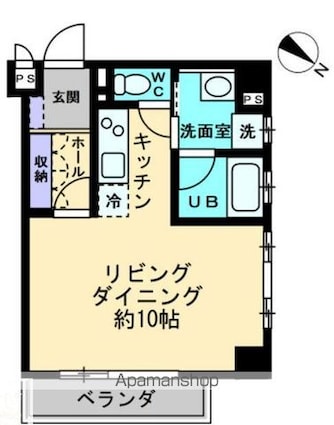 香川県高松市中野町[1R/29.76m2]の間取図