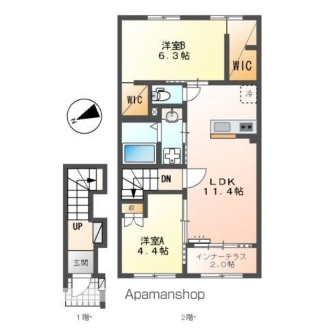 アルセＢ[2LDK/58.17m2]の間取図