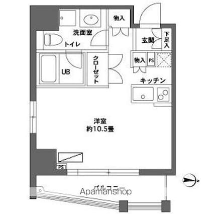 カスタリア森下ＩＩ[1R/33.25m2]の間取図
