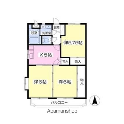 ユーミー・ＹＭＧ津志田[3K/56.85m2]の間取図