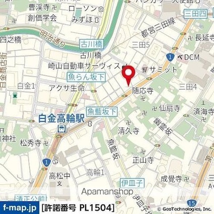 ルーブル白金高輪[1K/18.52m2]の周辺8