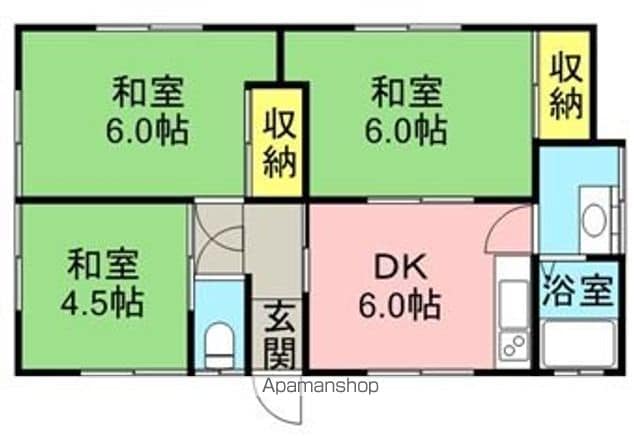 西日本鉄道甘木線 甘木駅 徒歩18分 1階建 築40年の間取り写真