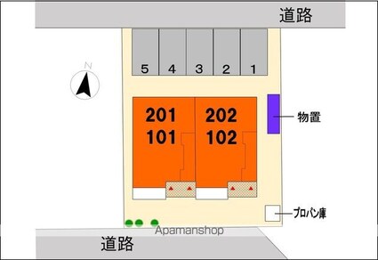 グレイスハイランド　Ⅱ[1LDK/37.13m2]の配置図