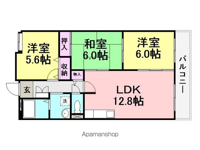 阪急電鉄神戸線 武庫之荘駅 徒歩17分 5階建 築28年の間取り写真