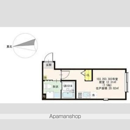 ハーモニーテラス北小岩ⅩⅥ[1R/20.02m2]の間取図