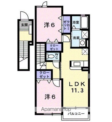 サニー・ヒルトップⅢ[2LDK/58.48m2]の間取図