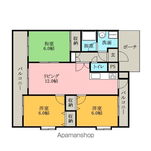 【那珂川市中原のマンションの間取り】