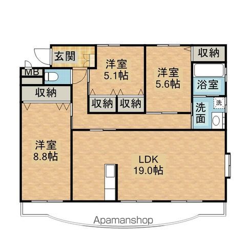 神栖市神栖のマンションの間取り