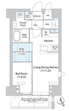 ミリアレジデンス浅草橋Ⅱ[1LDK/40.27m2]の間取図