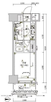 メインステージ南砂町Ⅱ[1K/25.63m2]の間取図