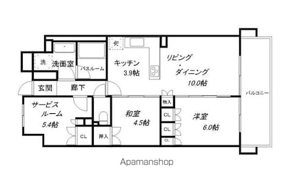 ポレスター長浜駅前[2SLDK/64.25m2]の間取図